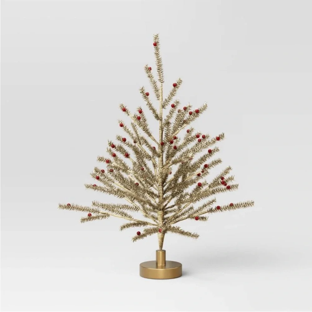 24” Tinsel Christmas Tree Gold - Threshold